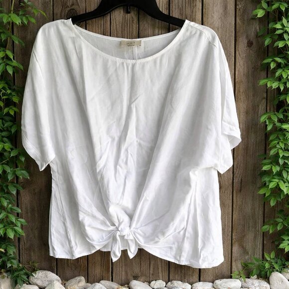 LOFT Tops - Loft Women's Lightweight Top with Tie-Front White Size M